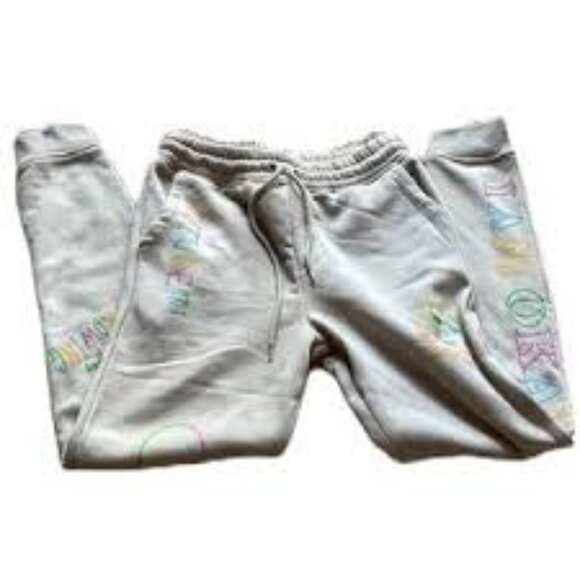 White Sweatpants with Multicolor scribbles - Picture 3 of 5